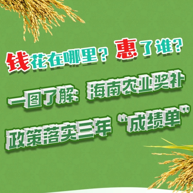 一图读懂：海南农业奖补政策落实三年“成绩单”