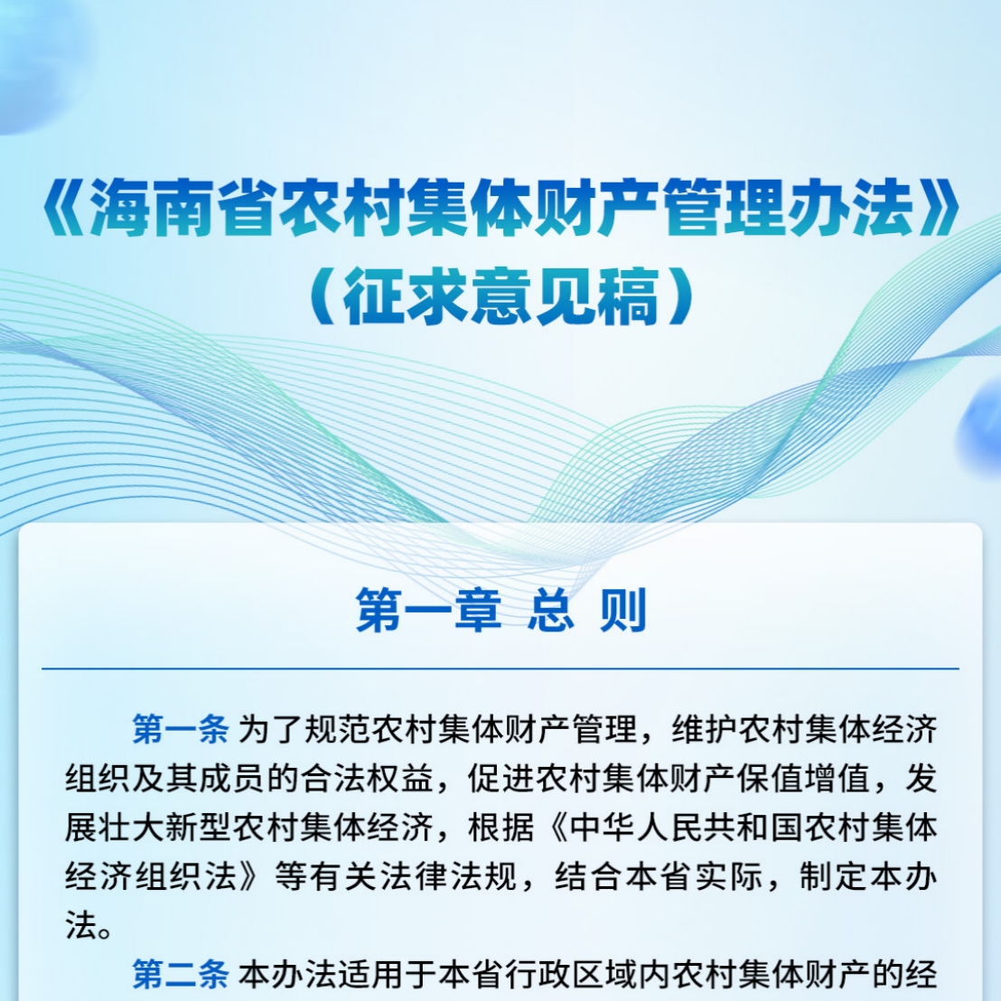 海南省农村集体财产管理办法（征求意见稿）